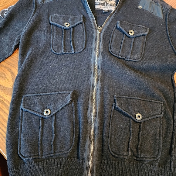 Buckle Black Athletic Fit Military Style Sweater Size Large - Picture 9 of 11